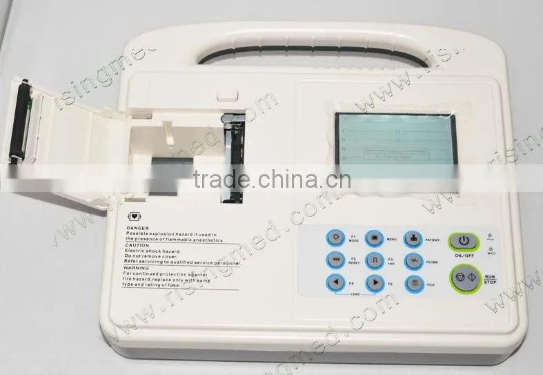High quality 3.8 inch LCD 12-lead ECG signal one channel digital ECG machine