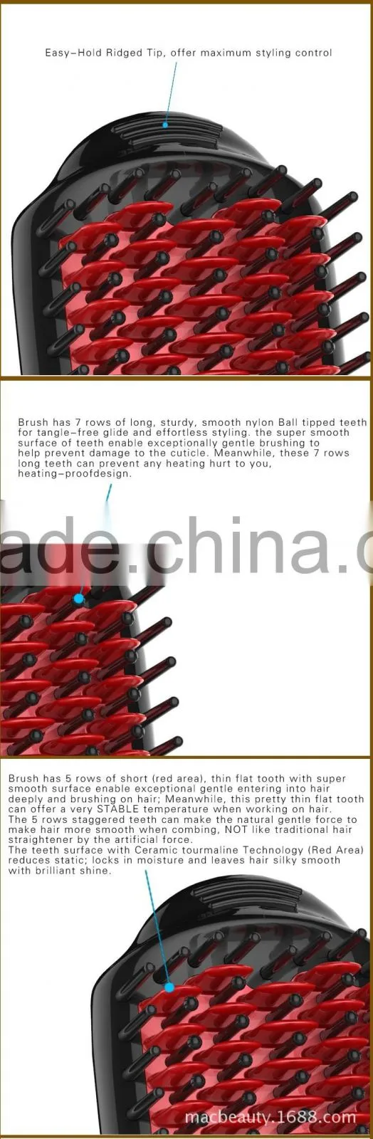 Professional ceramic electric hair curling brush
