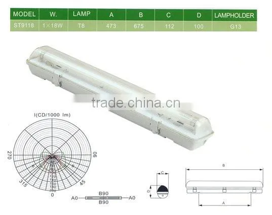T8 fluorescent light 18W/30W/36W/2*18W/2*36W