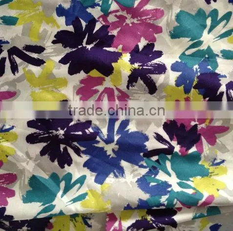 Hotsale Polyester Spande printed satin flower