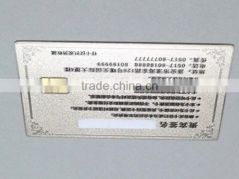 Silver metal business card with SLE4442/AT24C02