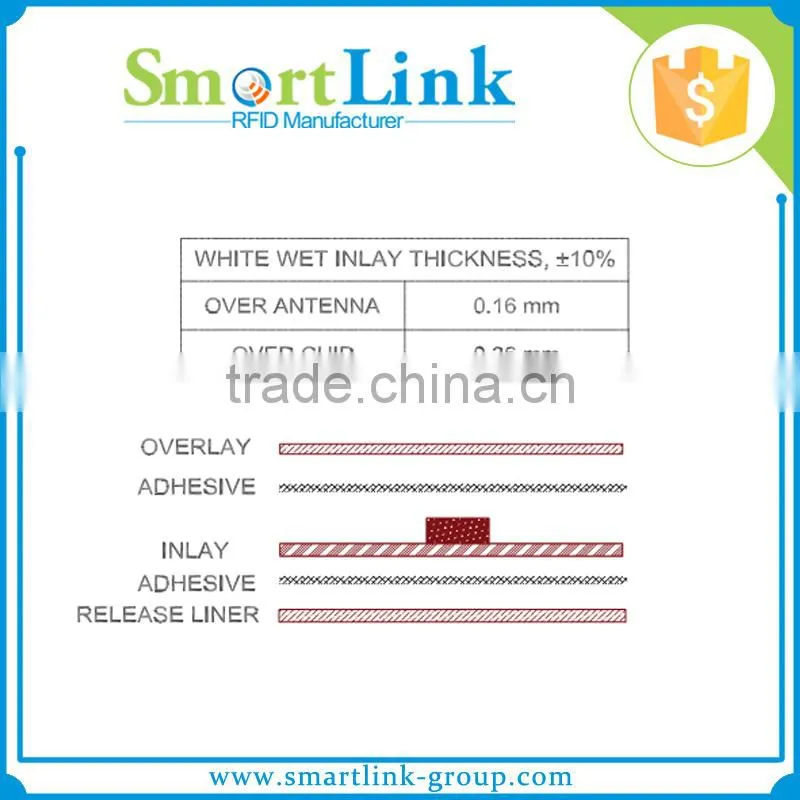Alien 9629 22.5*22.5mm antenna size, small UHF RFID Adhesive inlay Tag, RFID Label UHF square for logistic and supply chain