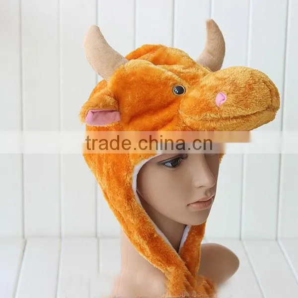 Customized Logo Husky Animal Plush Animal head Hat