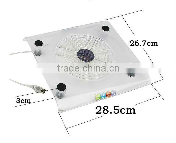 White Blue Purple Black single fan cooler fan led light laptop cooler pad