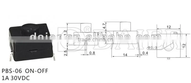 PBS-06 ON-OFF black flashlight switch