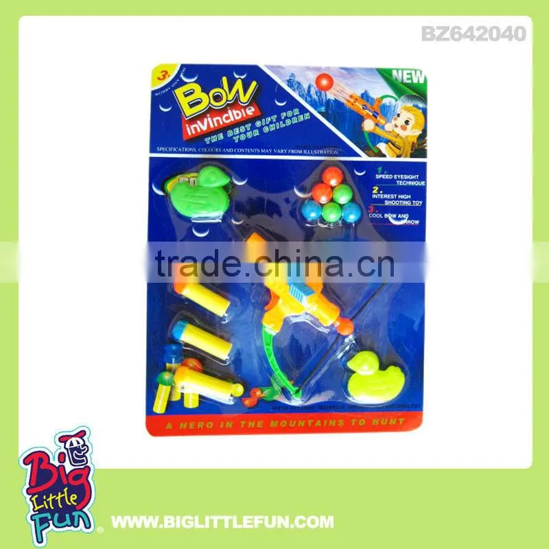 EVA soft bullet pingpong ball shooting bow arrow gun toy