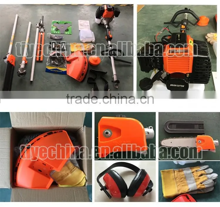 52cc Milti Functional Gasoline Brush Cutter, Pole Saw, Hedge Trimmer