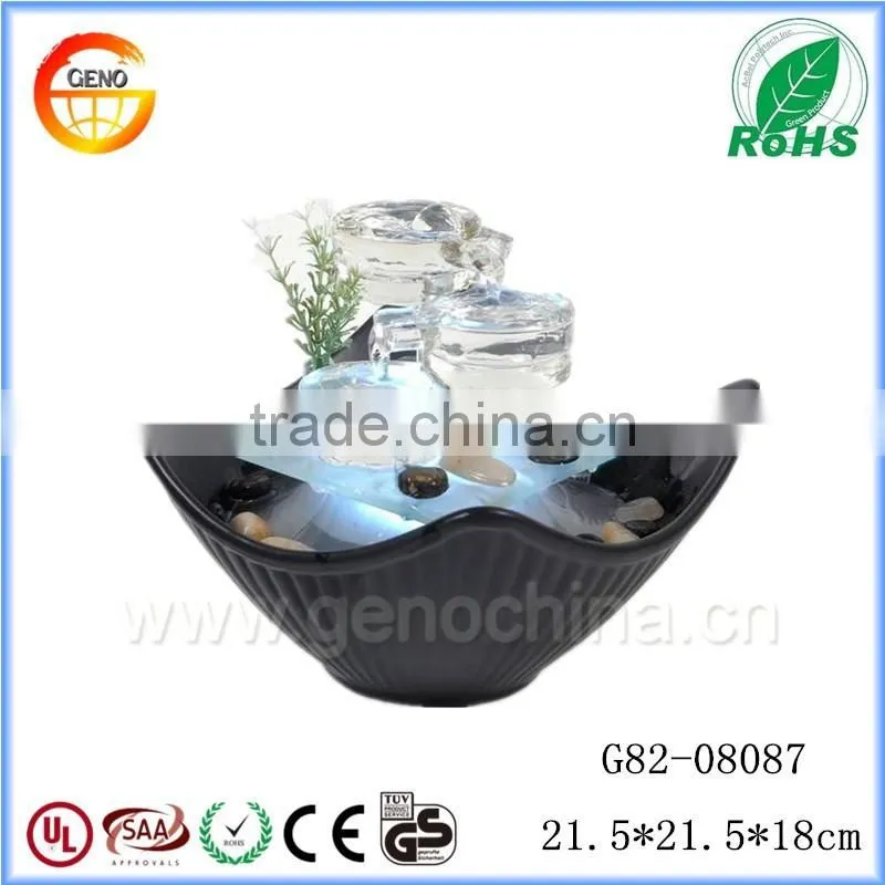 Fiber glass material mini table top water fountain for home decoration