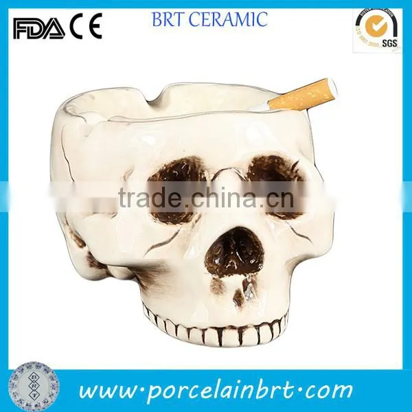 Hot sale ceramic skull ashtray