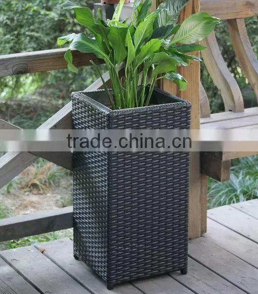 FO-9405 Outdoor Tall Square Synthetic Rattan Planter