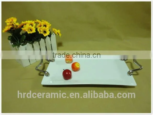 stock ceramic plate with handles, dolomite plate