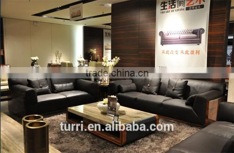 Italian Comfortable Brown Color Corner leather sofa