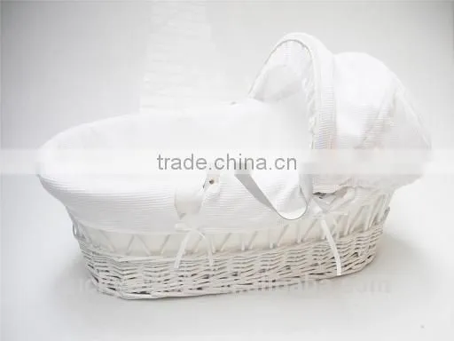 hanmade willow baby sleeping basket/baby cribs/eco wicker bassinet