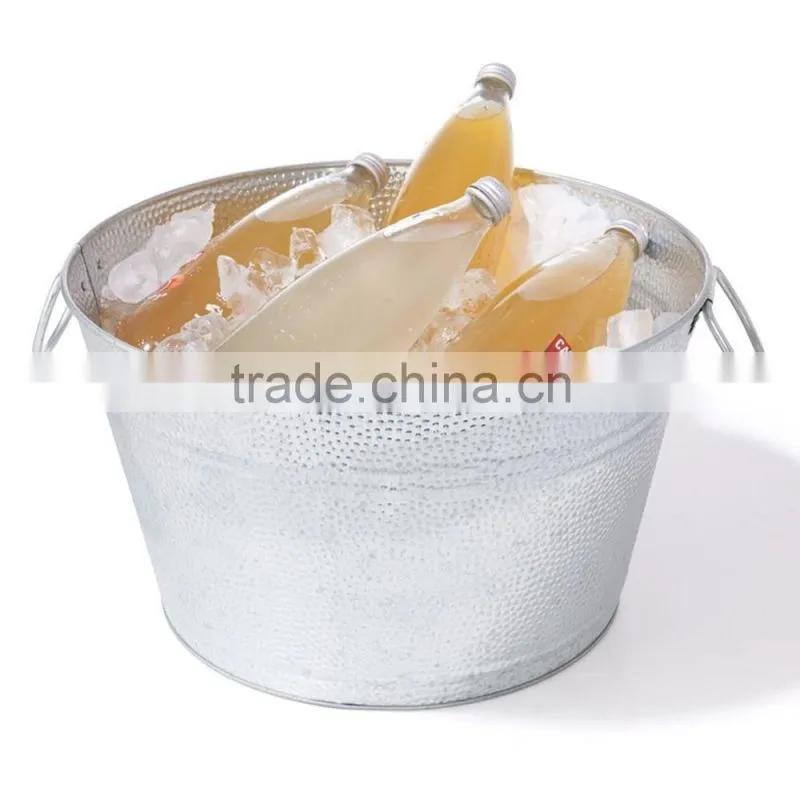 Vintage Large capacity galvanized metal oval party tub ice bucket drink beer cooler