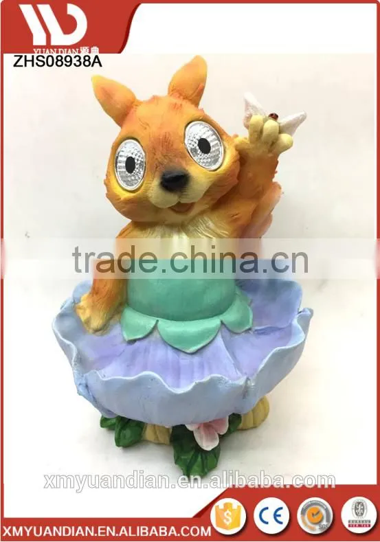 Resin Home Decor Rabbit Bath for Bird, Solar Garden Light