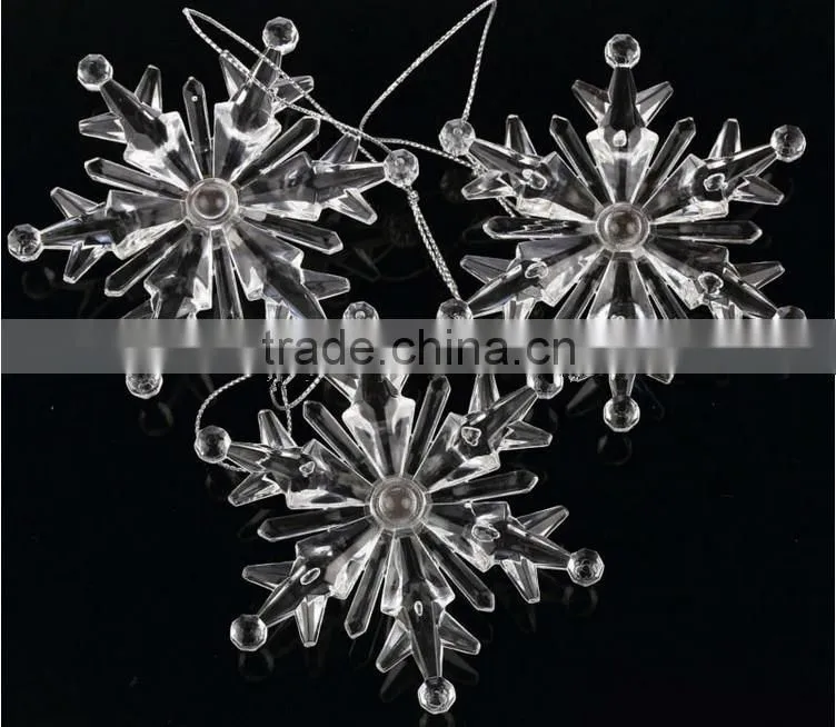led 7colors light plastic acrylic Christmas snowflake ornament