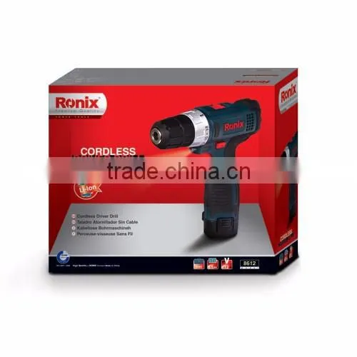 Ronix Industrial level CORDLESS DRIVER DRILL 12V LI-ON Battery model 8612