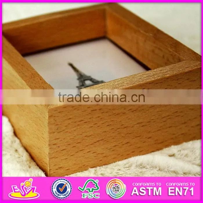 2016 hot sale baby wooden mini photo frame, most popular kids wooden mini photo frame W09A054