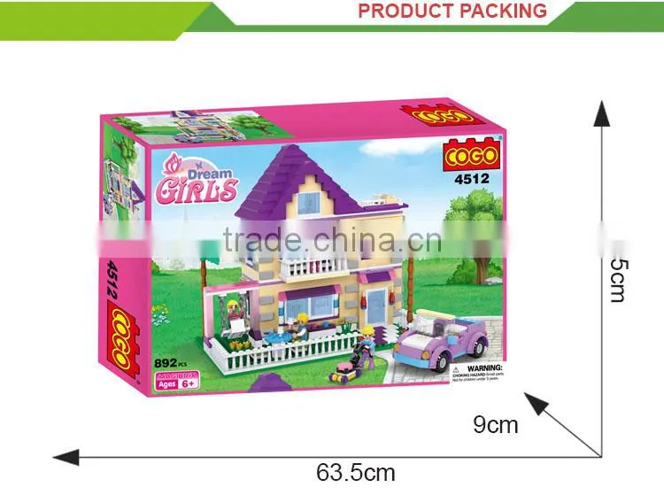 Intelligence kids play building blocks my happy family house toy