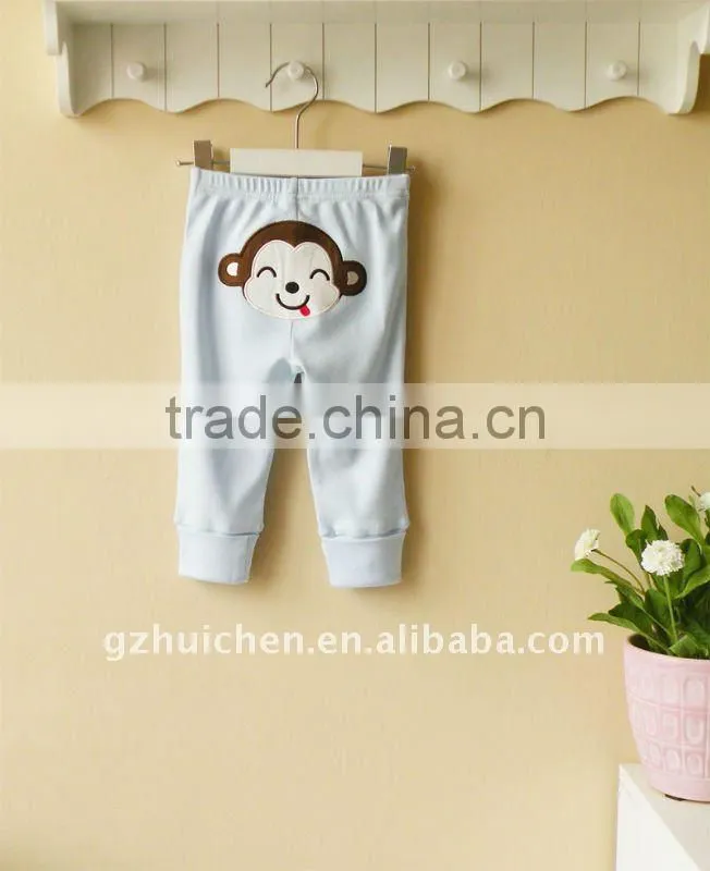 mom and bab 2012 spring baby clothing 100% cotton embroider cute pants