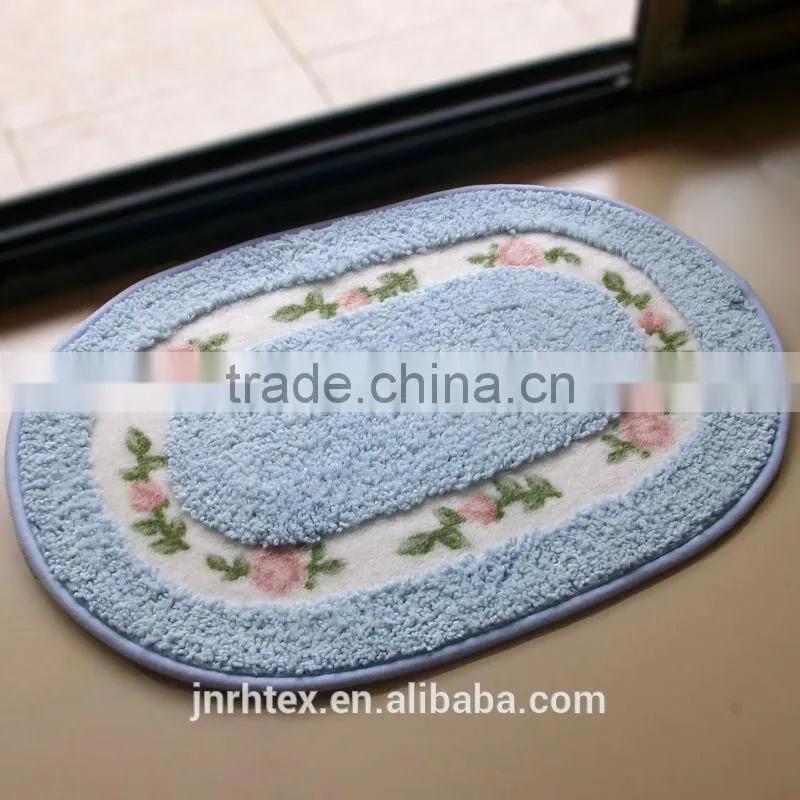 Eco-friendly High quality 100%cotton foot shape bath mat