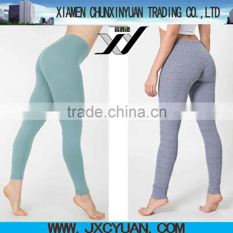 custom women middle waist slim fit plain leggings for wholesale