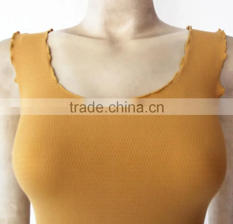 plain seamless lady fashion nude tank top