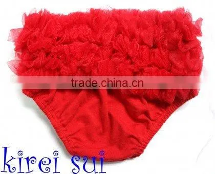 Red Baby Ruffles Chiffon Bloomers Panties T2