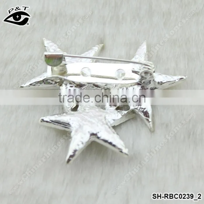 Star Shaped Rhinestone Brooch Wholesale Brooch Pins For Decoration wedding invitations