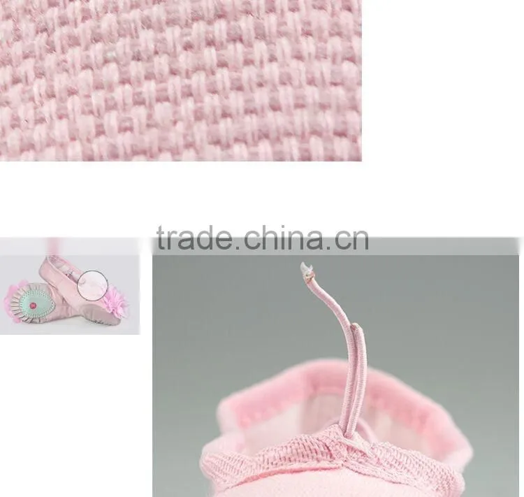 Big Flower Design Children Girls Soft Sole Ballet Shoes Canvas Ballet Dance Shoes For Kids