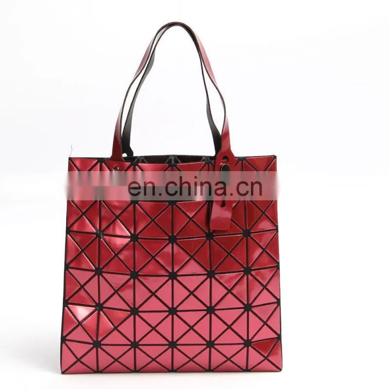 Laser Tote Bag Lady Geometry Plain Split Joint Shoulder Bags Women Sequins Handags