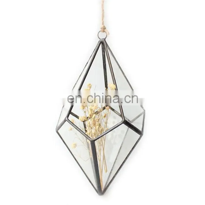 terrarium geometric glass terrarium wholesale with ring Lead-free