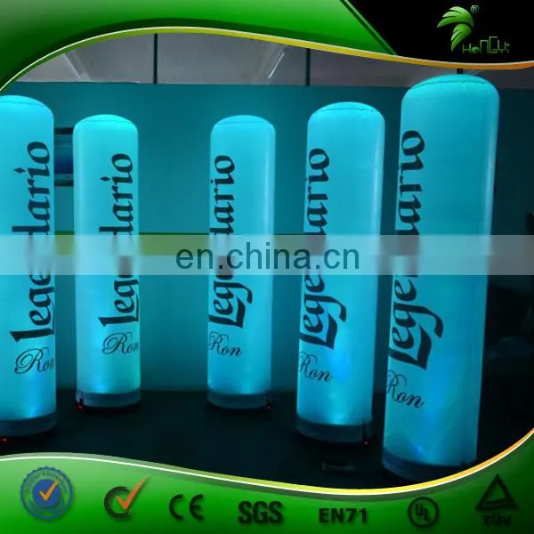 Custom Inflatable Led Totem , Advertising 3m High Inflatable Lighting Changing Tube