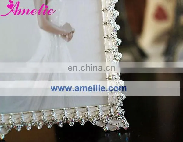 A0132 Alloy Diamond Crystal Enamel Wedding Anniversary Photo Frame