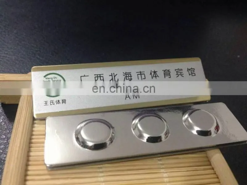Factory direct sale aluminum printing name badge/ Custom printing name badge