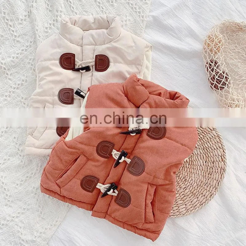 Korean fashion stand collar kids winter Cute thicken waistcoats 2020