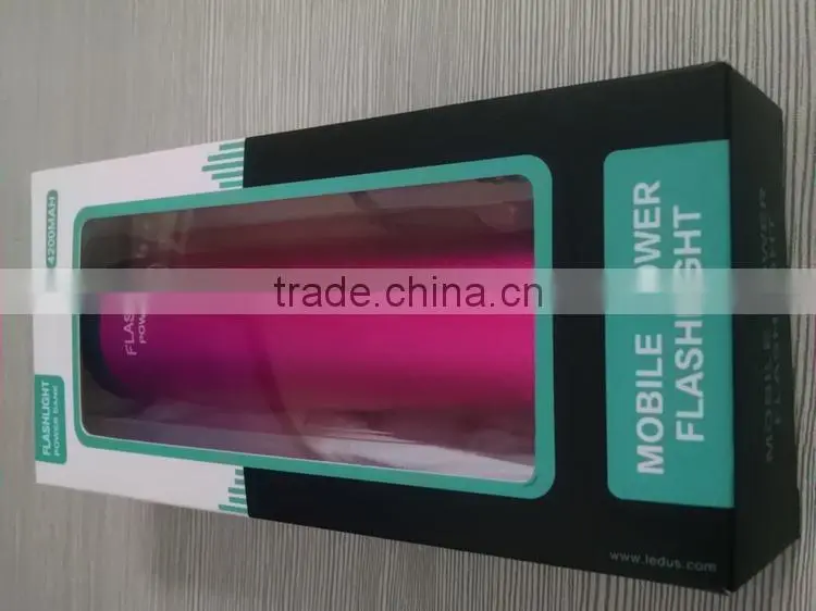 Beautiful LED rechargeable torch with power bank