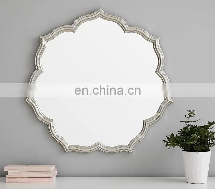 customized hot sale wood Wire frame Wall wooden bead frame moon mirror Home Decor