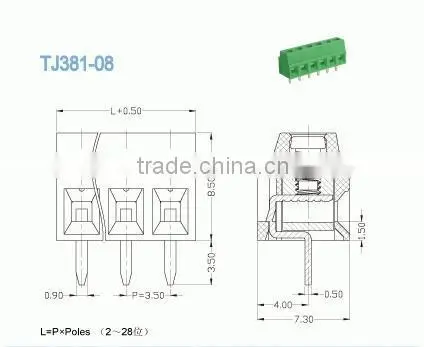 PCB Terminal blocks Pitch 3.5mm 300V 10A