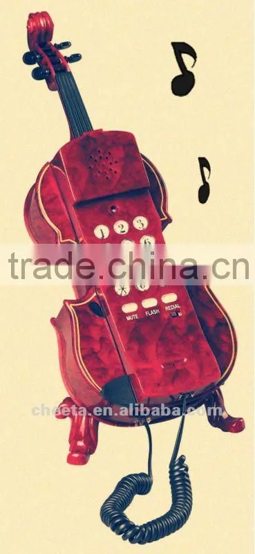 Violin Cartoon Corded Desk Home Telephone