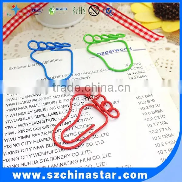 Colorful multicolor paper clips foot shape custom organ paperclip