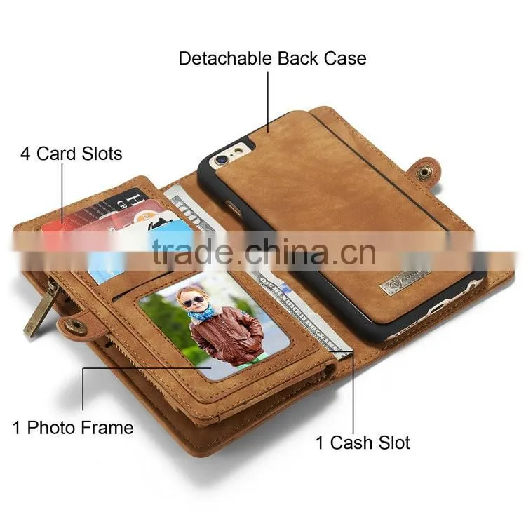 CaseMe cell phone case card holder wallet for iphone 6 genuine leather case