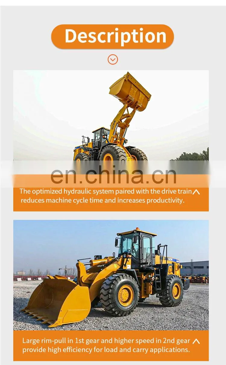 Efficient 5 Ton SEM 655D Front Loader Wheel loader with wood Grapple Log Grabber sugar cane grabber