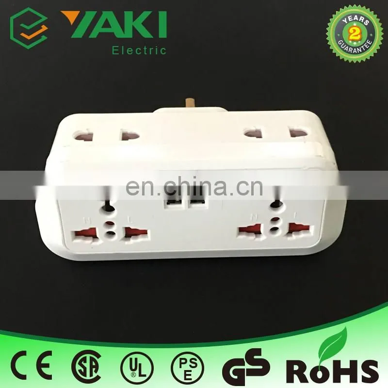 Wholesale 5v uk to multi function 2 usb 13a power multi plug adapter