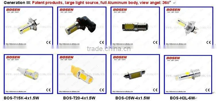9006K 6W high power fog lamp with 360 light angel Auto LED light