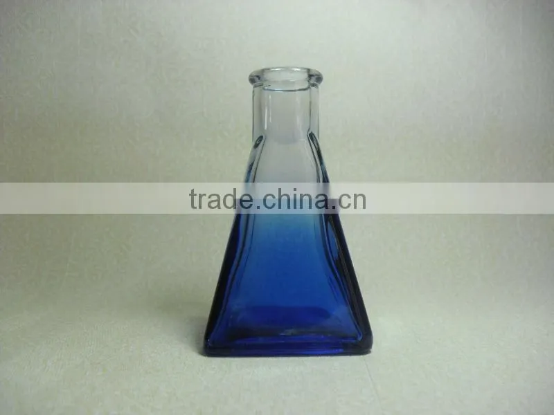 glass aroma diffuser bottle/ glass aromatherapy diffuser bottle blue colour