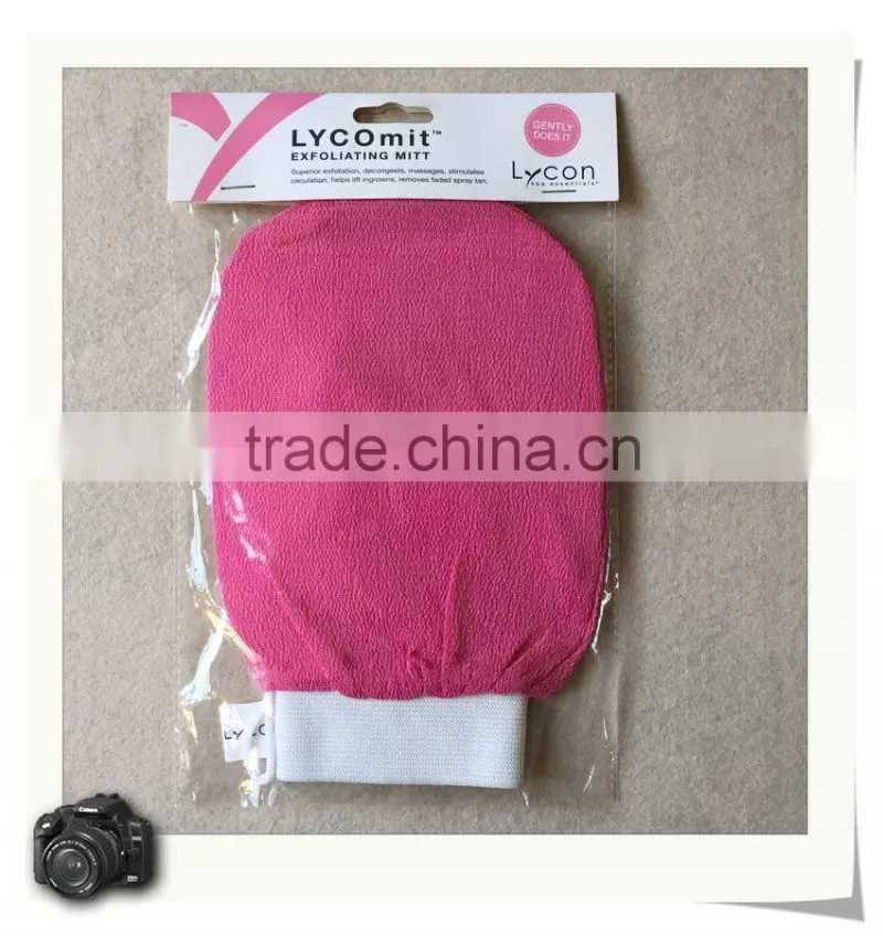 Pink kessa viscose morocco hammam scrub mitt