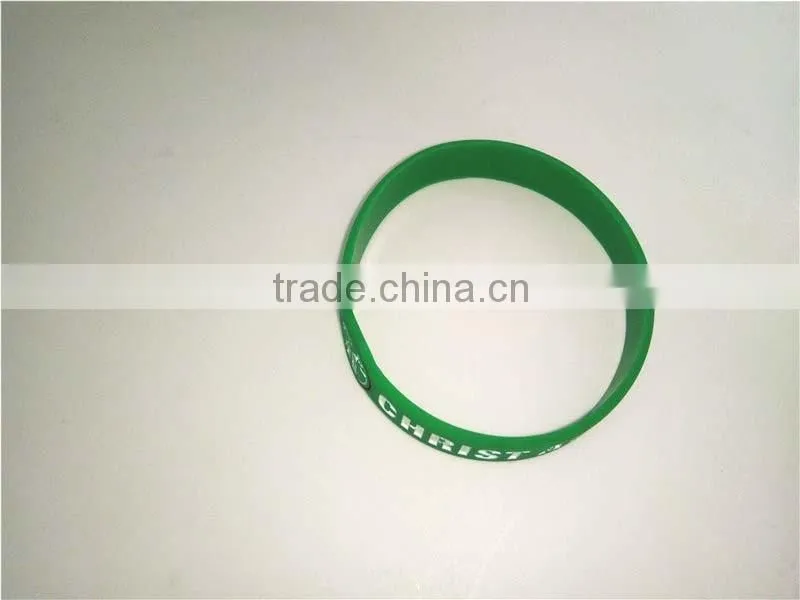 Novelty Style Green Silicone Bracelet Rubber Snap Slap Wristband Producer