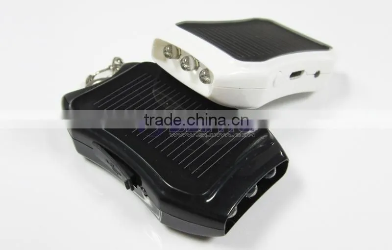 Clip Portable Belt Hook 1200mah 3LED Light Keychain Solar Lamp