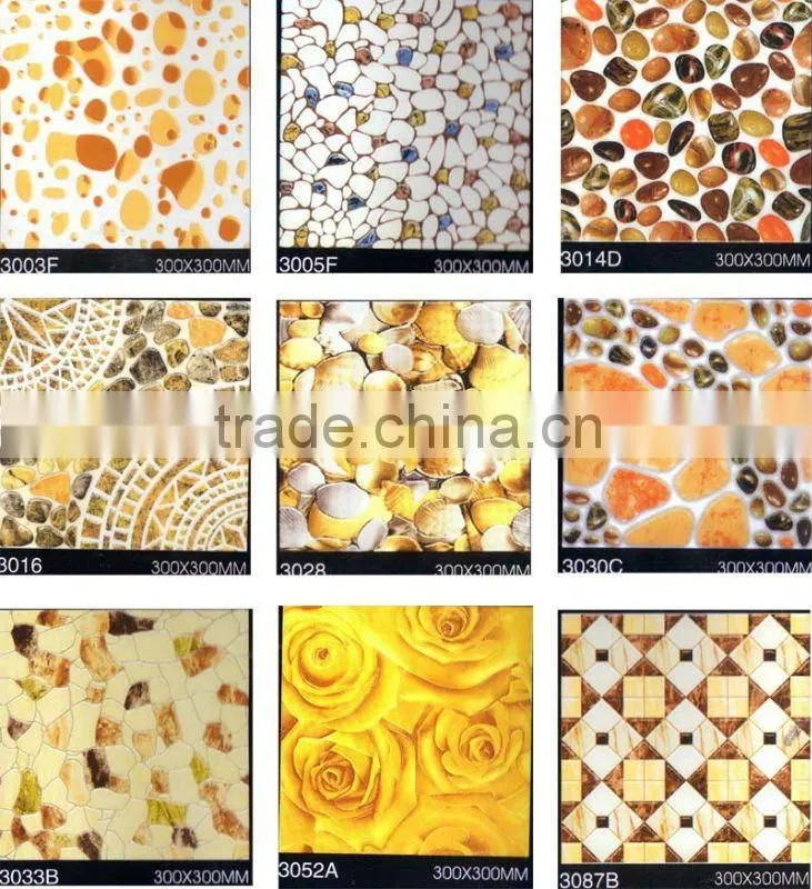 Crystal Double Loading Floor Tile, Vitrified Tile Design, 300*300 bathroom mosaic floor tile